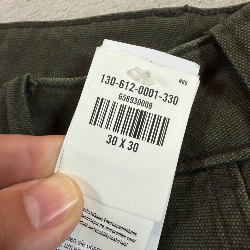 NEW Abercrombie & Fitch Mens 30x28 Athletic Loose Carpenter Pants Olive Green - Picture 5 of 12